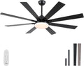 62 Inch Ceiling Fans with Lights - Large Modern Quiet Fan with Remote