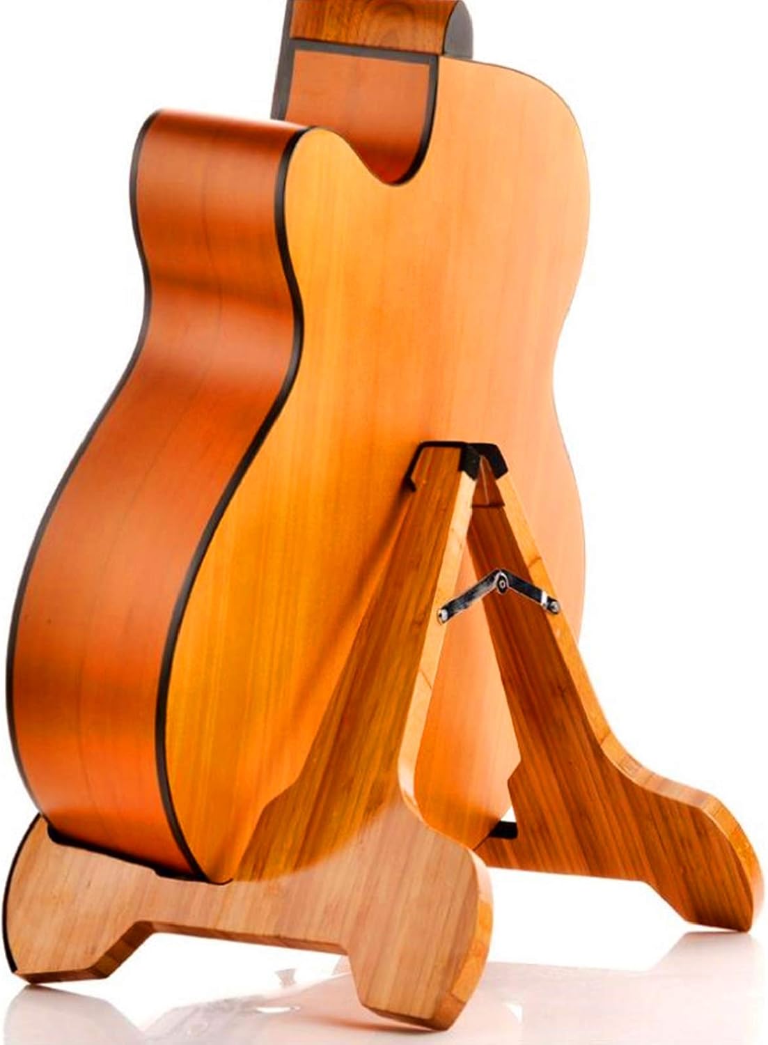 Bamboo A-Frame Guitar Stand: Non-Slip & Portable! 