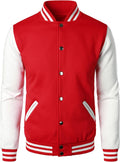 Mens Varsity Baseball Jacket Cotton Blend Slim Fit - Classic Letterman