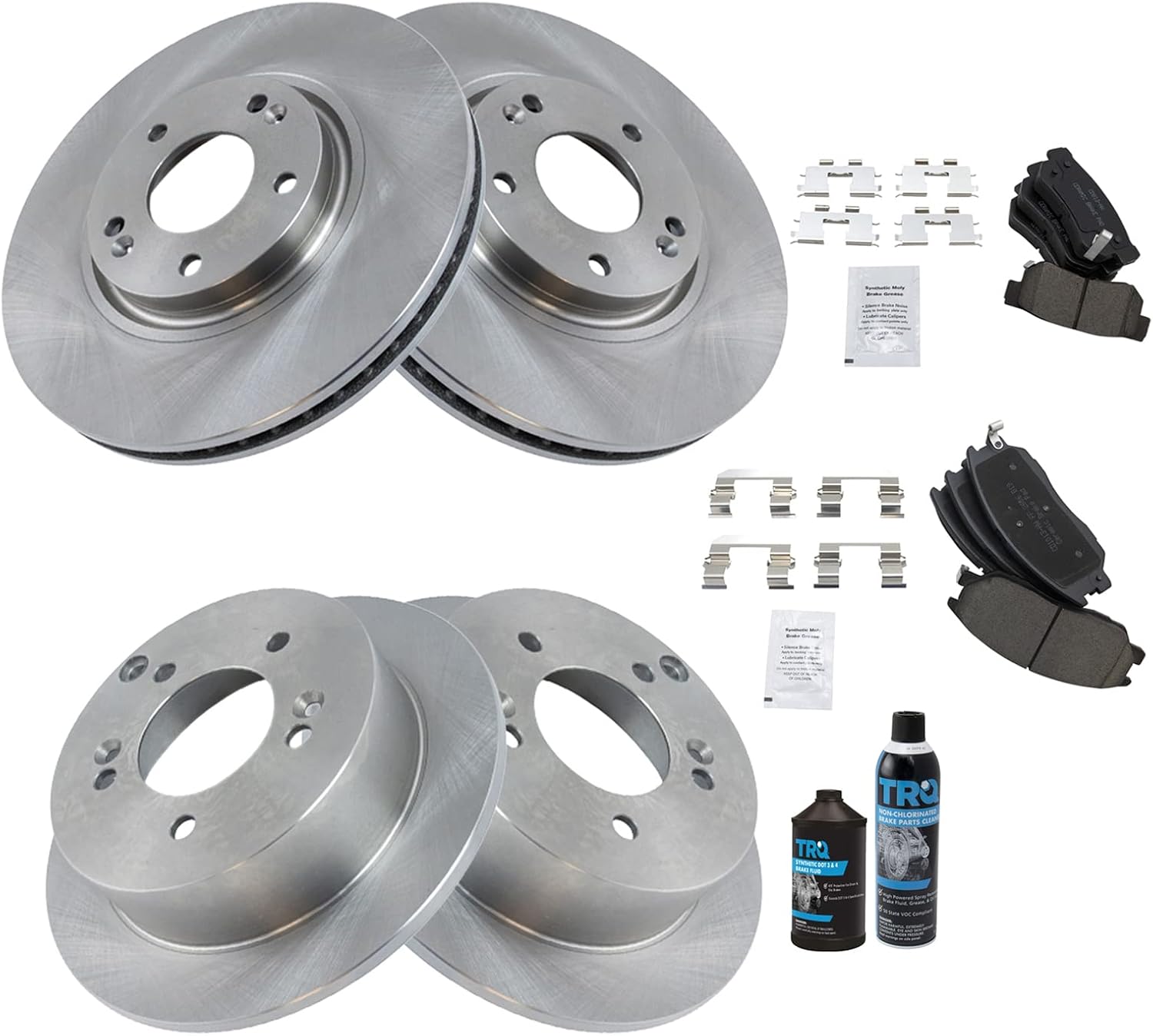TRQ Brake Pad & Rotor Kit for 2004-2005 Hyundai XG350