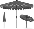 Solar Patio Umbrella 9 FT with LED Lights and Tilt - Ambient Shade