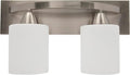 Bathroom Vanity Light Bar with Modern Glass Shade - Brushed Nickel