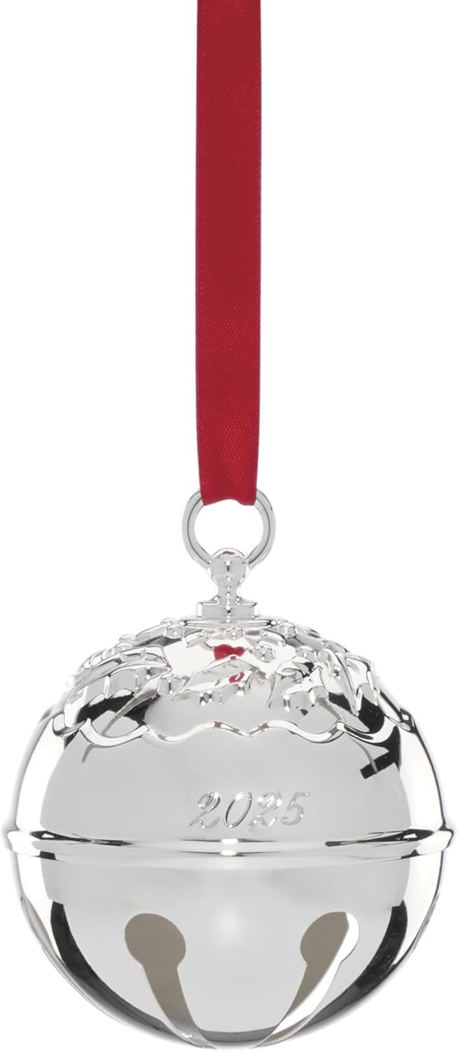 2025 Holly Bell Silverplate Ornament for Christmas Decor