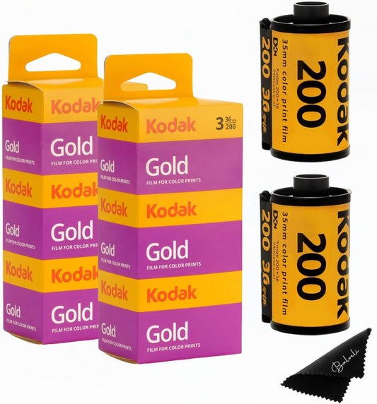 Kodak Gold 200 35mm Film Bundle, 36 Exposures x6! Premium Microfiber Cloth