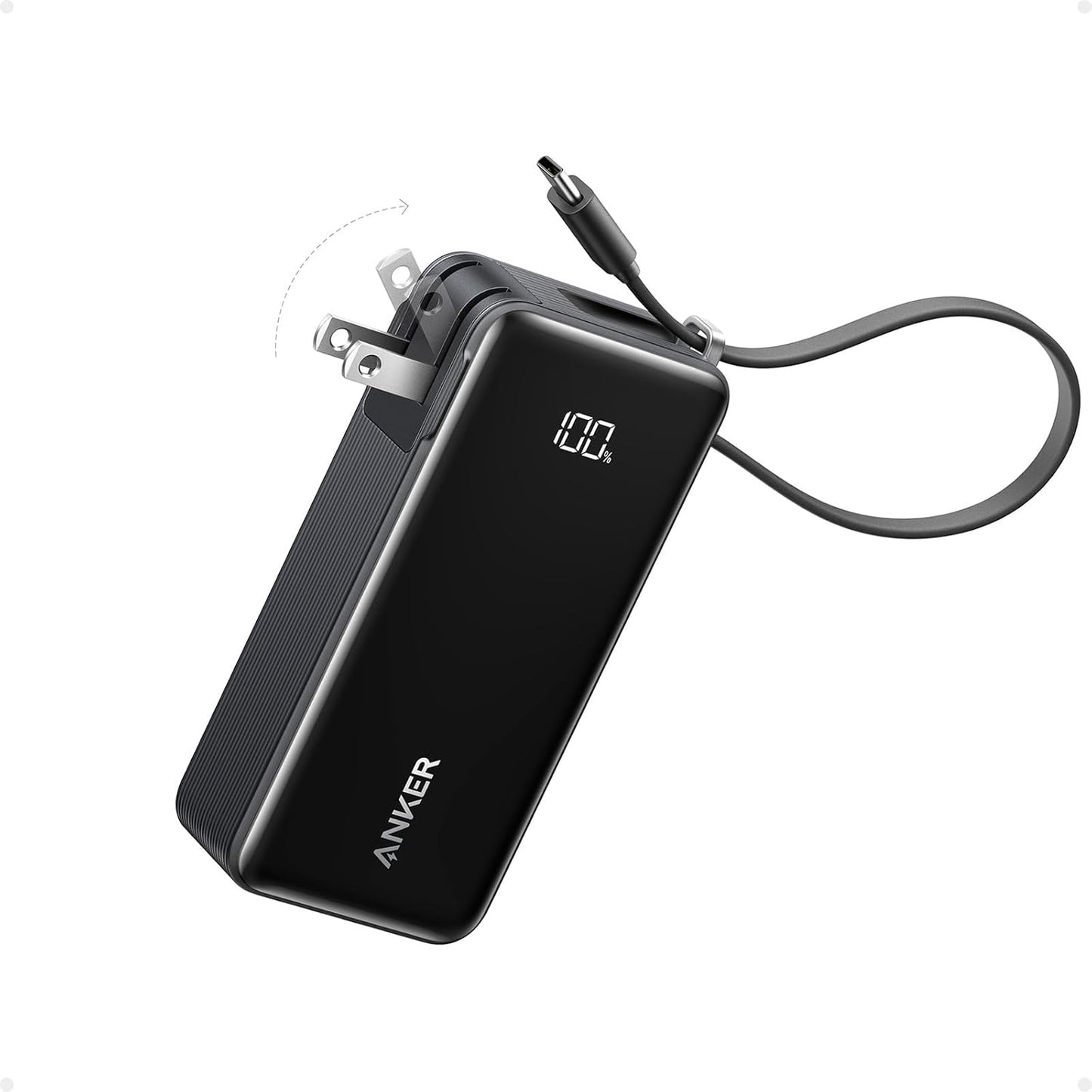 Anker Nano 3-in-1 Portable Charger: 10,000mAh Power + USB-C Cable