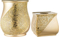 Sinatra 2pc Modern Bath Accessories Set - Champagne Gold Mosaic