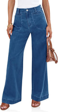 Cicy Bell Womens Wide Leg Jeans High Waisted Stretchy (Style 9DMK)