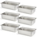 CURTA Full Size 6in Deep Anti-Jam Hotel Pans 6 Pack - Durable Catering