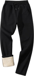 Men's Fleece Sweatpants Sherpa Lined Joggers - Winter Warm Fit