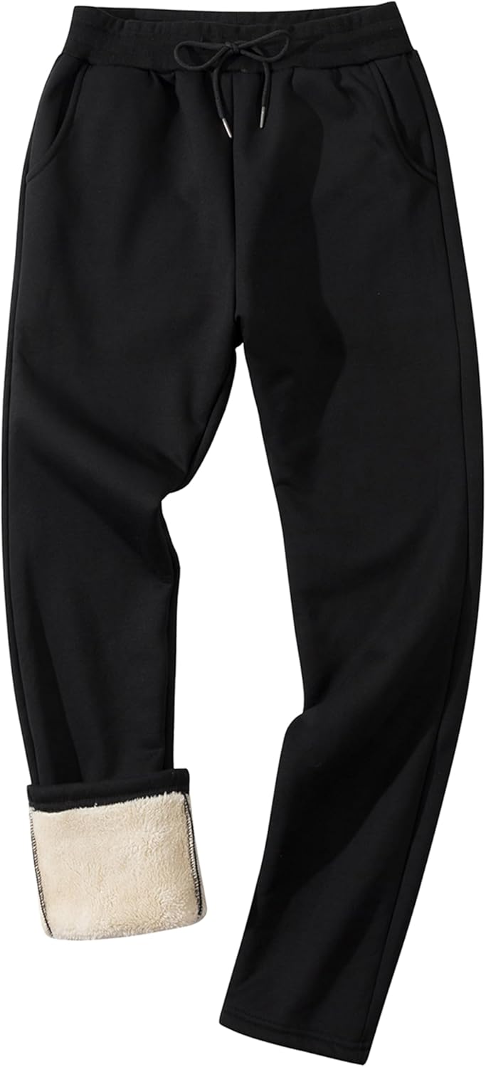 Lentta Men's Fleece Sweatpants for Winter Warmth and Comfort