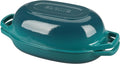 Enameled Cast Iron Oval Dutch Oven Pot for Sourdough Bread - 5qt