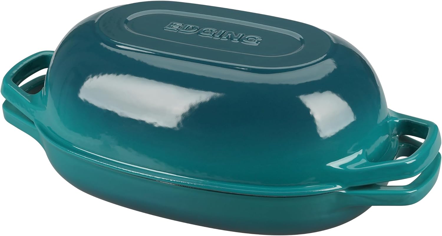 Enameled Cast Iron Oval Dutch Oven Pot for Artisan Baking