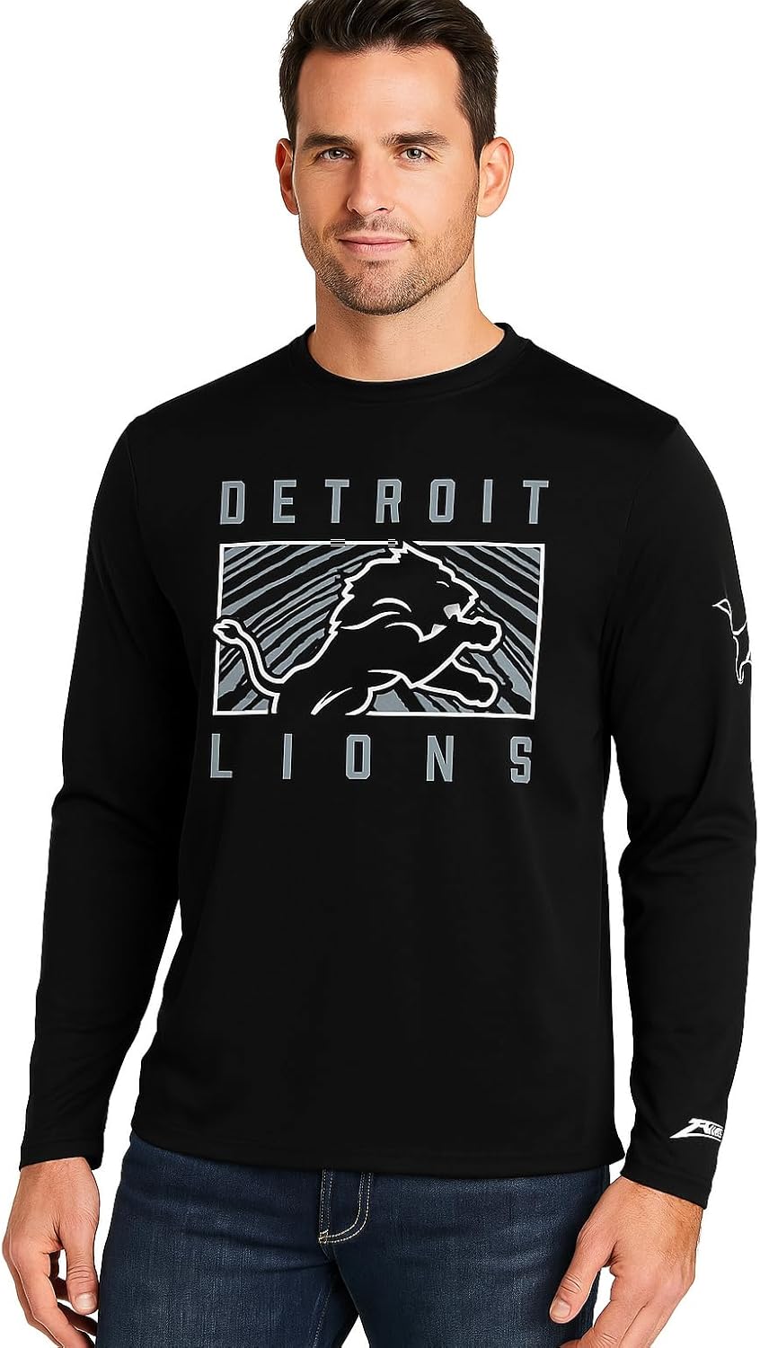 Zubaz NFL Men's Long Sleeve Team Graphic T-Shirt for Fans