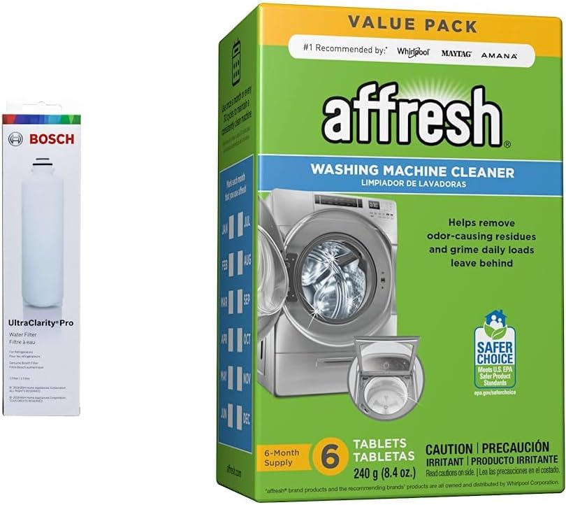 Bosch Water Filter & Washer Cleaner Bundle - 6 Tablets
