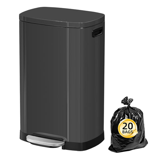 13 Gallon Trash Can with Lid, Fingerprint Proof Stainless Steel