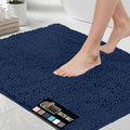 Chenille Bath Rug 44x26 Navy Blue - Soft Absorbent Runner