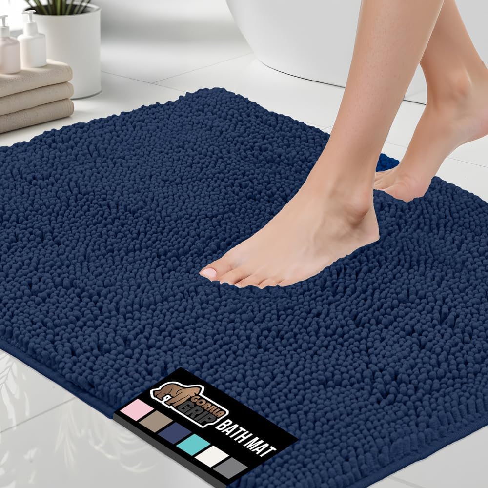 GORILLA GRIP Bath Rug Mat 44x26 Soft Absorbent Chenille Mat