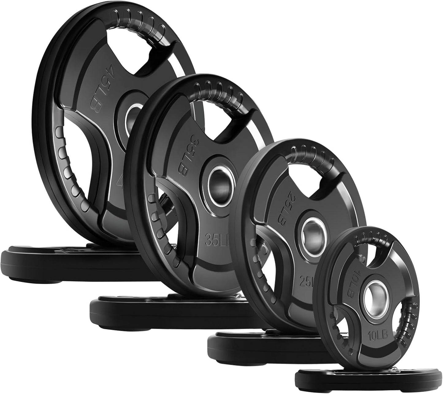 RitFit Olympic Rubber Grip Plates for Weightlifting and Training