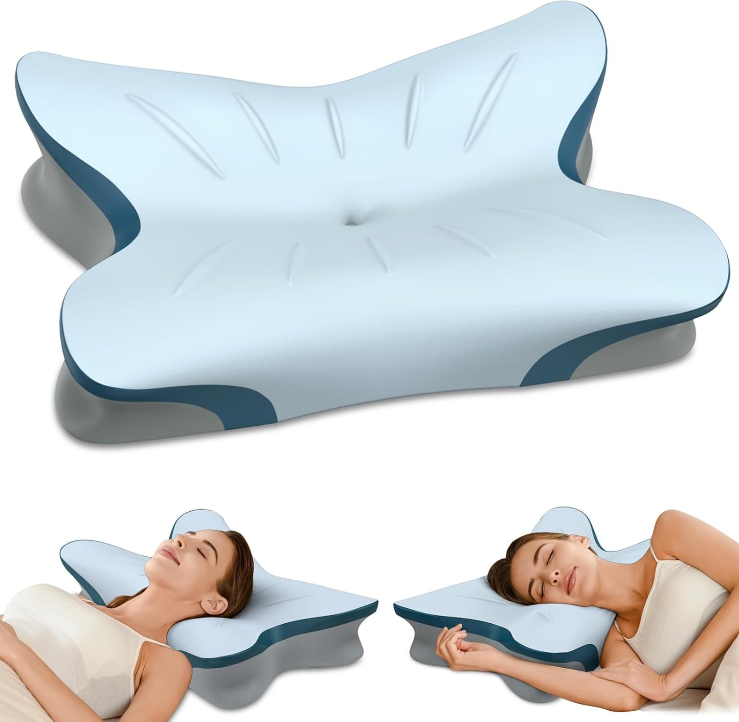 Cervical Pillow for Neck Pain Relief - Ergonomic Memory Foam