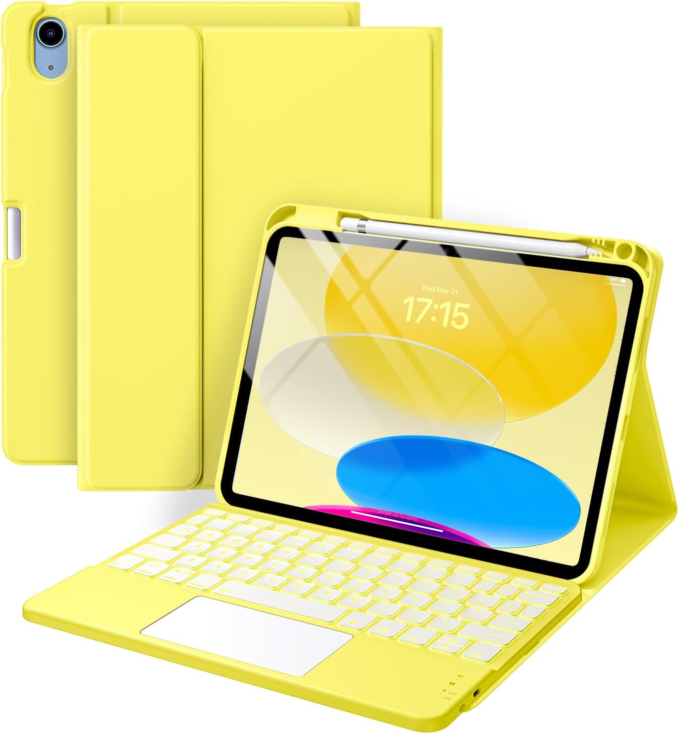Harvopu iPad 11th 10th Gen Case with Keyboard and Trackpad