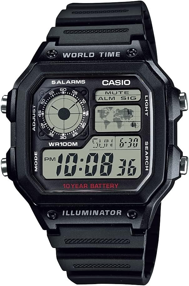 Casio AE1200WH | Digital Men's Watch | 100M WR | Multi Alarms & Stopwatch