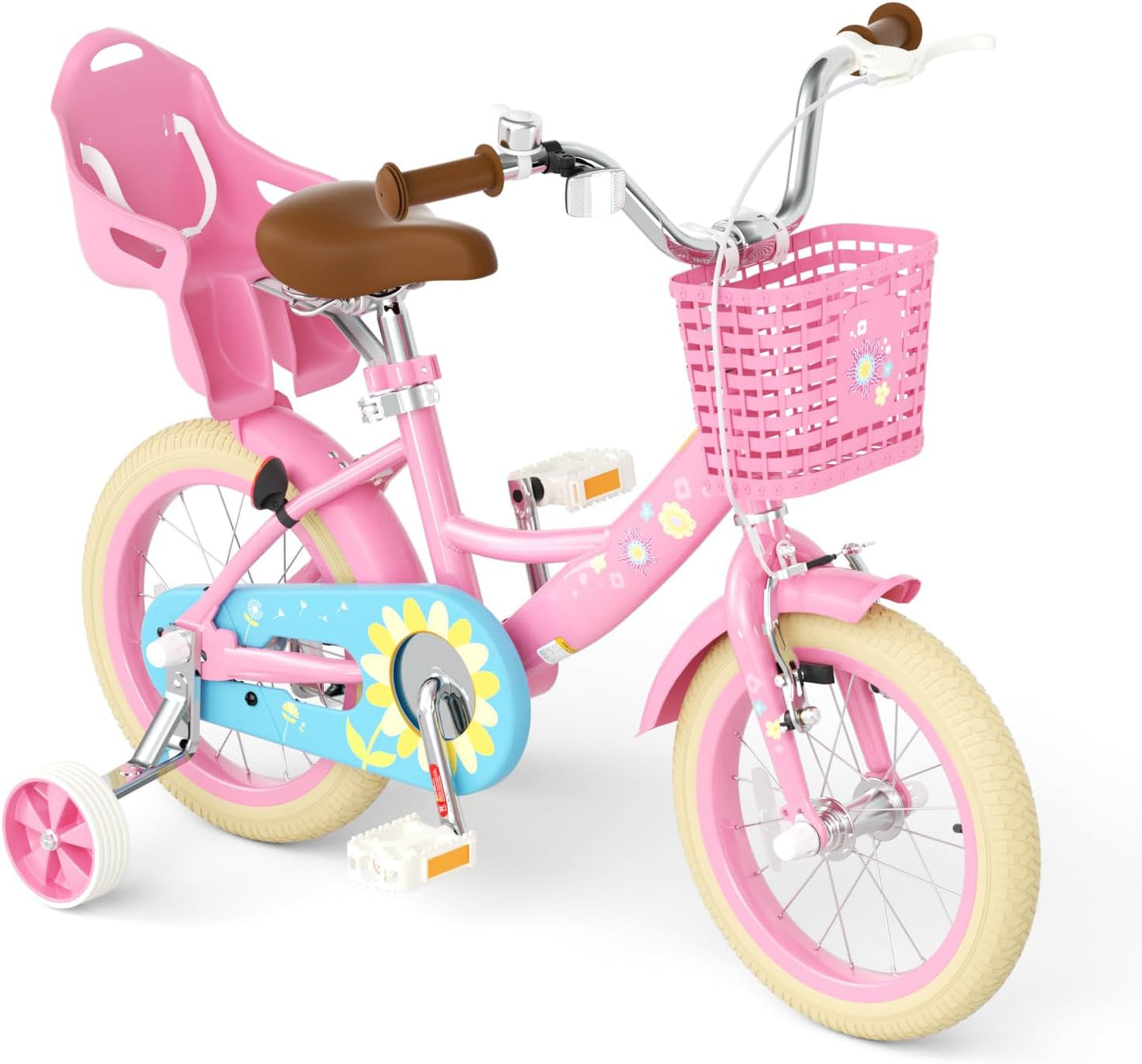 KORIMEFA Girls Bikes for Ages 2-7 with Training Wheels and Basket