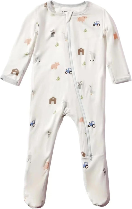 Ultra Soft Bamboo Little Baby Footie Pajamas for Newborns