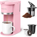 Mini Coffee Maker Single Serve - Compact 2-Way Brewer for Pods