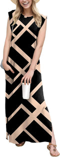 Women Year-Round Loose Maxi Dress with Pockets - XS-3XL