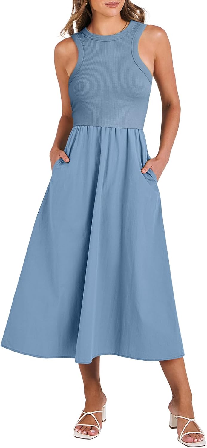ANRABESS Womens Casual Maxi Dress for Summer Travel and Beach