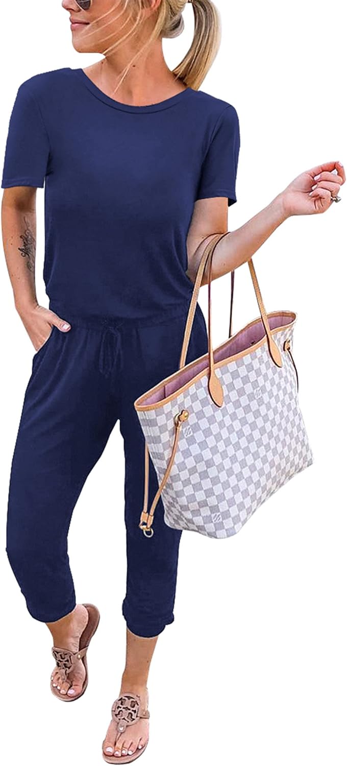 KIRUNDO Casual Short Sleeve Jumpsuits for Women Summer 2025