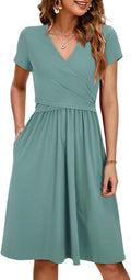 OUGES Women's V Neck Midi Maternity Nursing Dress - Comfortable is