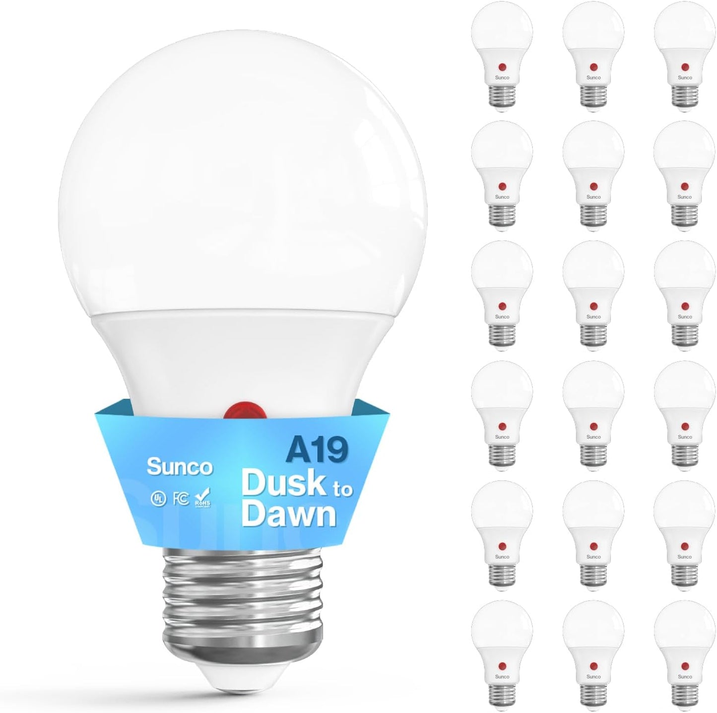Dusk to Dawn LED Outdoor Light Bulb A19 with Photocell Sensor