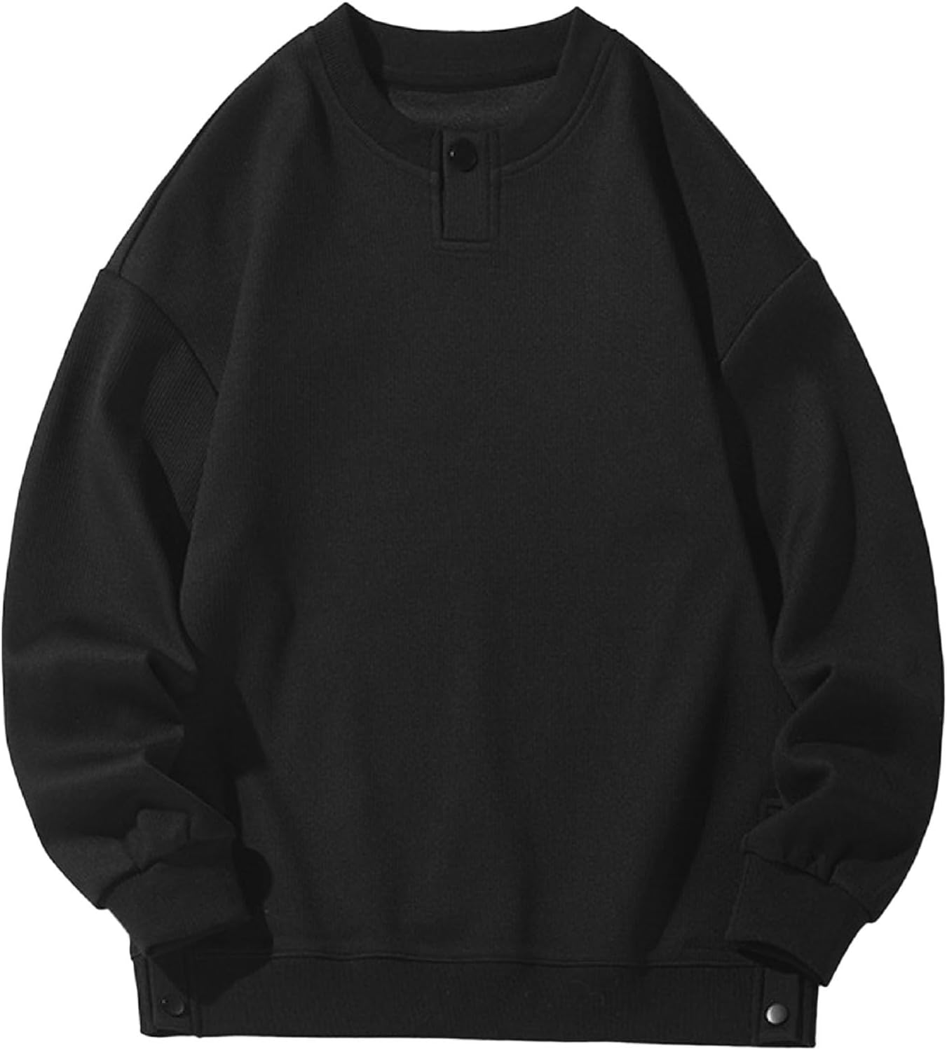 Breathable Solid Color Buttoned Men's Sweatshirt