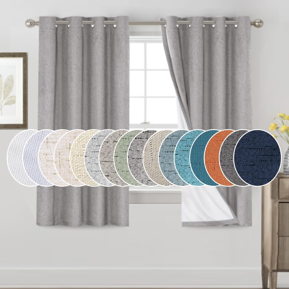 PrinceDeco Blackout Curtains for Bedroom 63 Inches Long Panels