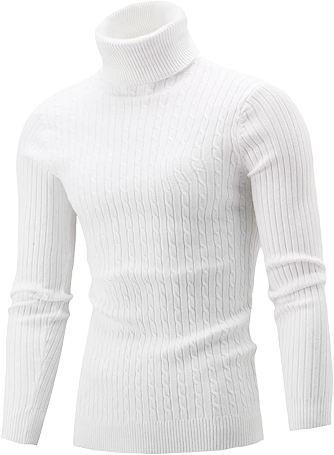 QZH.DUAO Men's Casual Slim Fit Turtleneck Sweater for Style