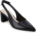 Pointed Toe Slingback Pumps with Bowknot - Classic Mid Block Heels on