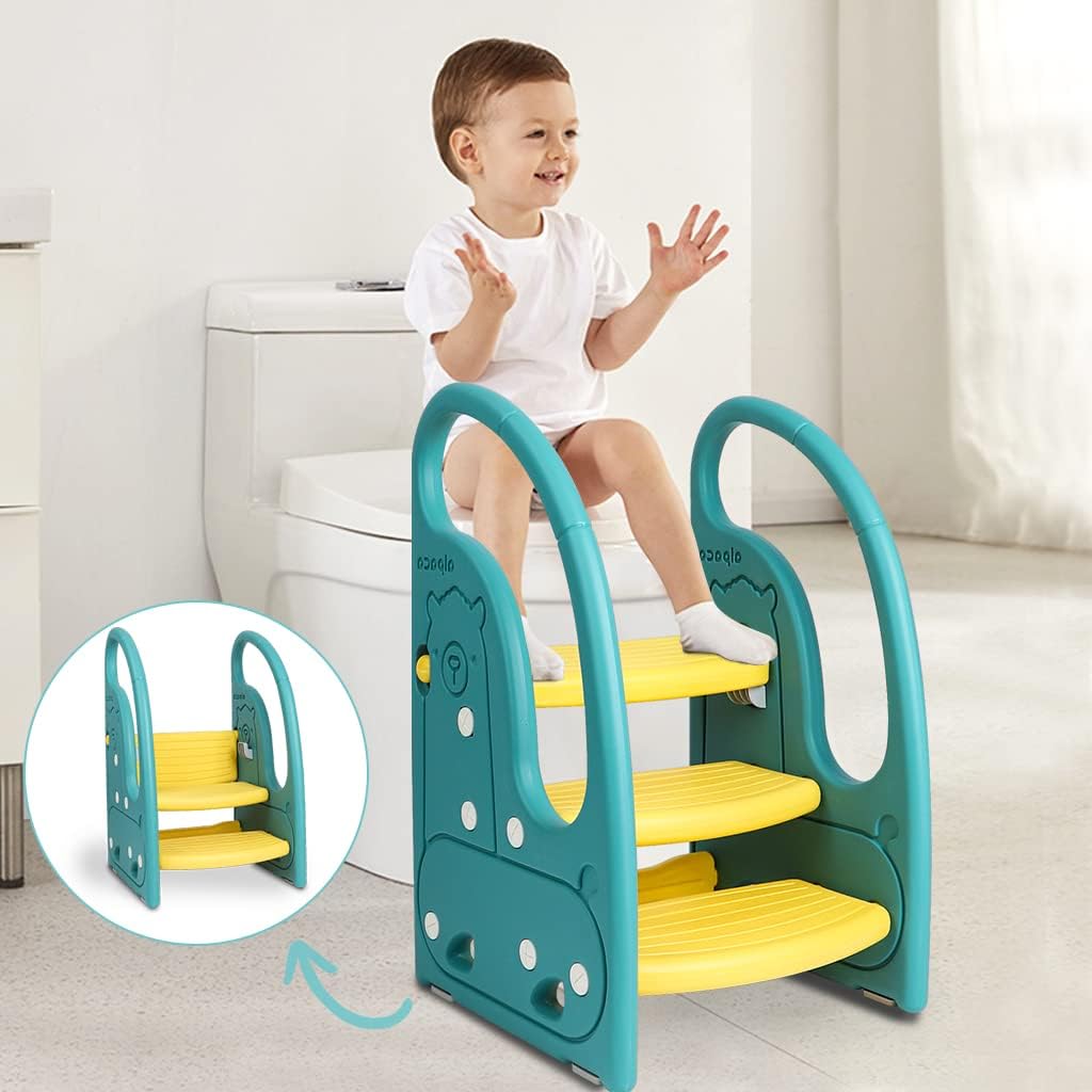 Toddler Step Stool Chair for Kids - 3 Step Standing Tower