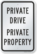 SmartSign 18 x 12 in Private Drive Metal Sign - Durable Weatherproof