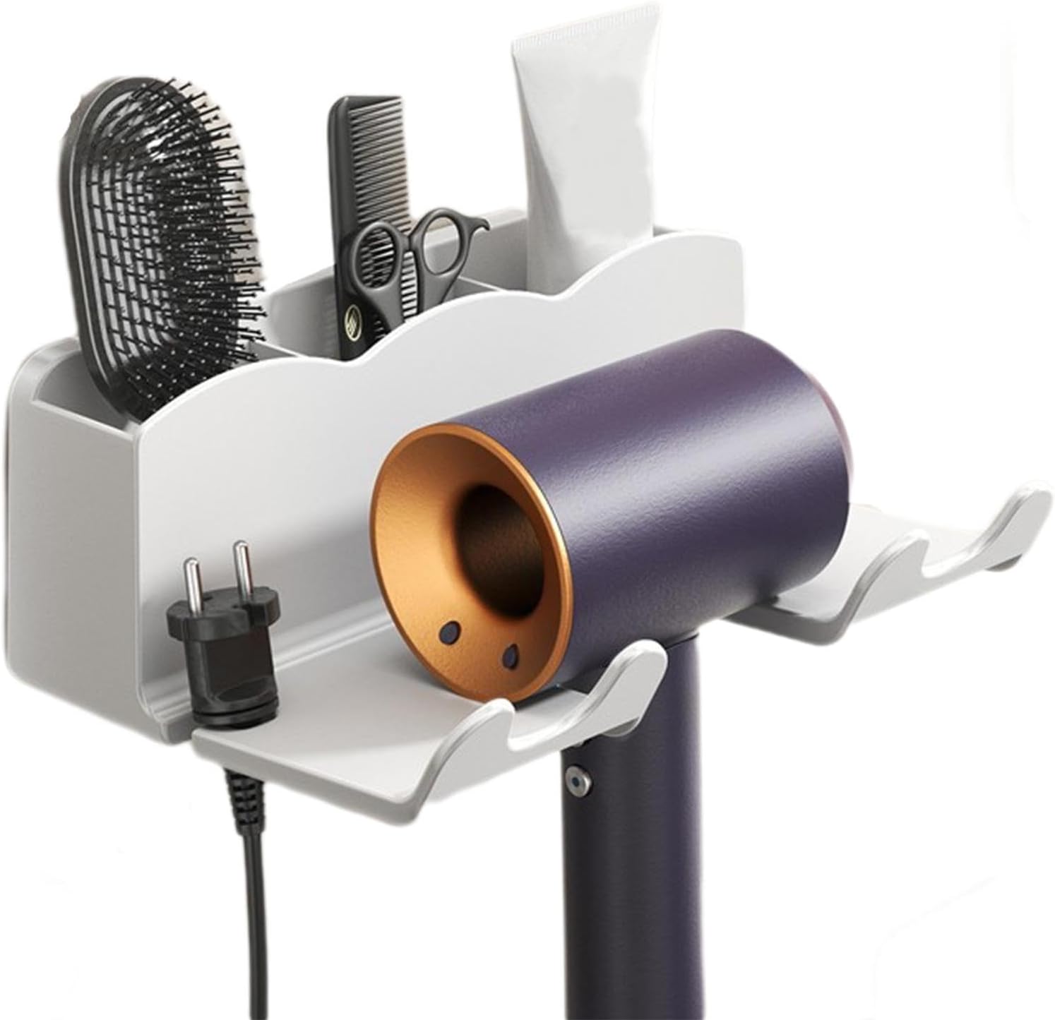 Space-Saving Hair Dryer Wall Holder