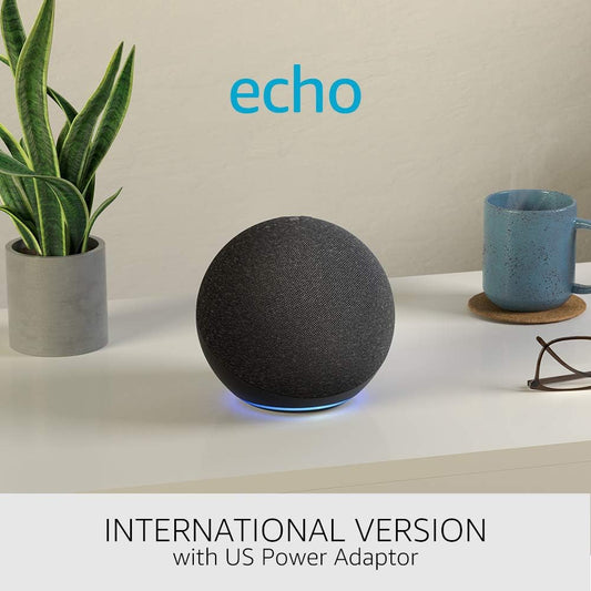 Echo (4th Gen) Int'l | Premium Sound & Smart Hub | Charcoal