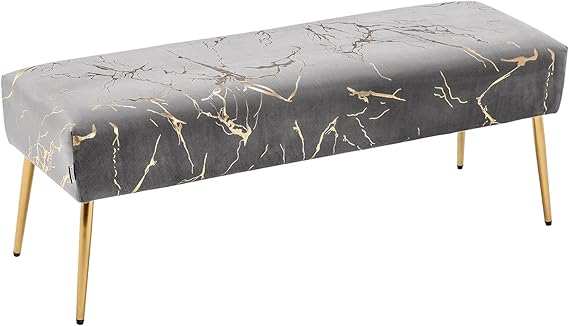 Duhome Modern Gilding Velvet Bench Ottoman for Stylish Spaces