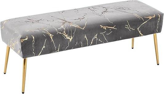 Duhome Modern Gilding Velvet Bench Ottoman for Stylish Spaces