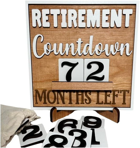 Retirement Countdown Wood Sign by Krista Custom Creations