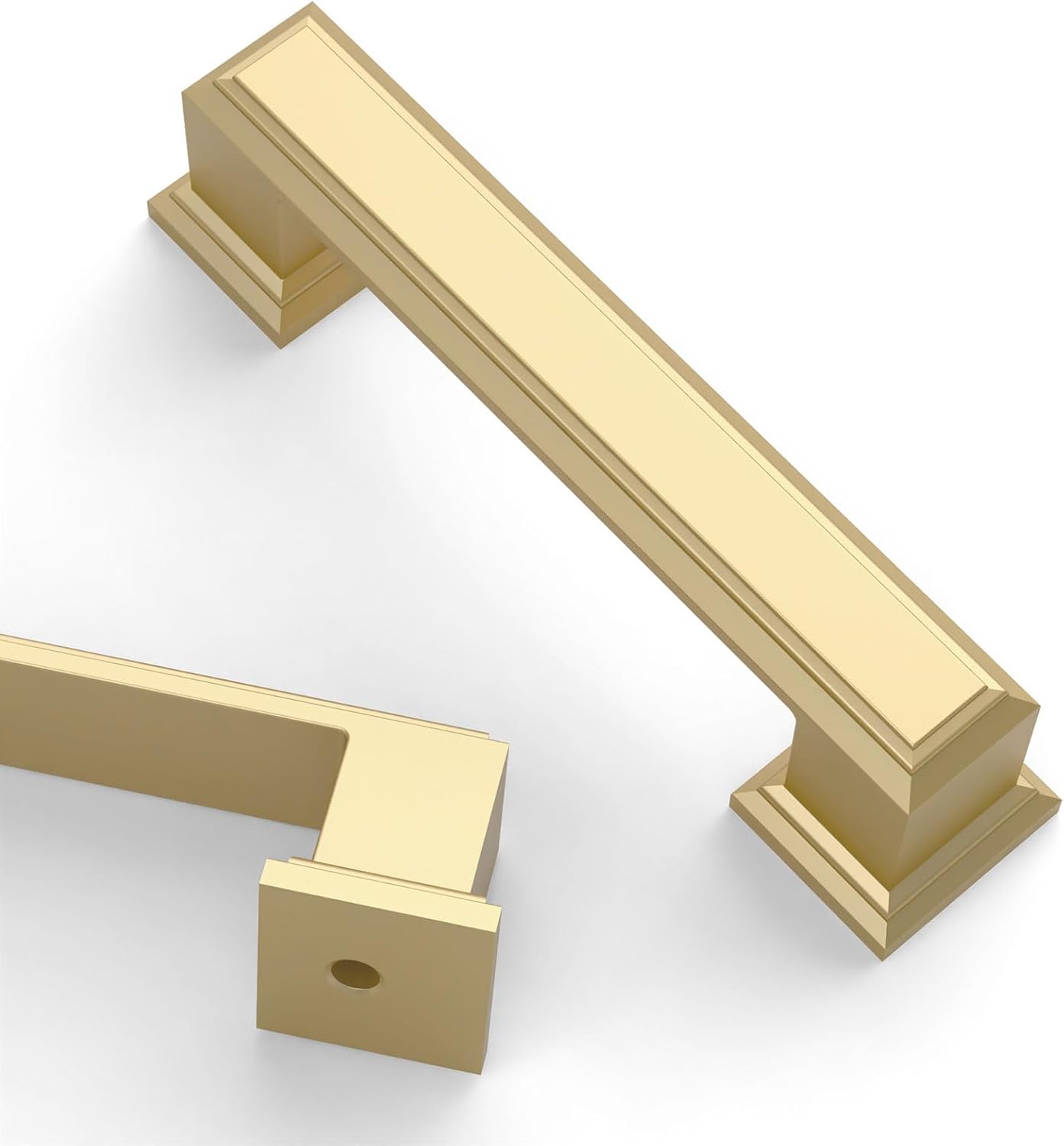 Brushed Gold Kitchen Cabinet Handles - 10 Pack Durable Pulls