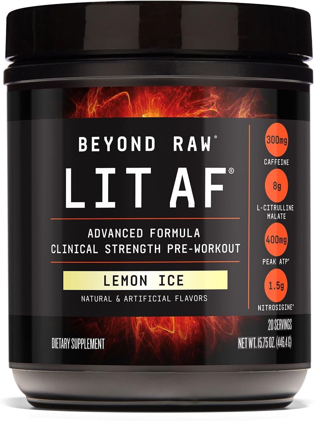 BEYOND RAW LIT Advanced Pre Workout for Energy and Focus