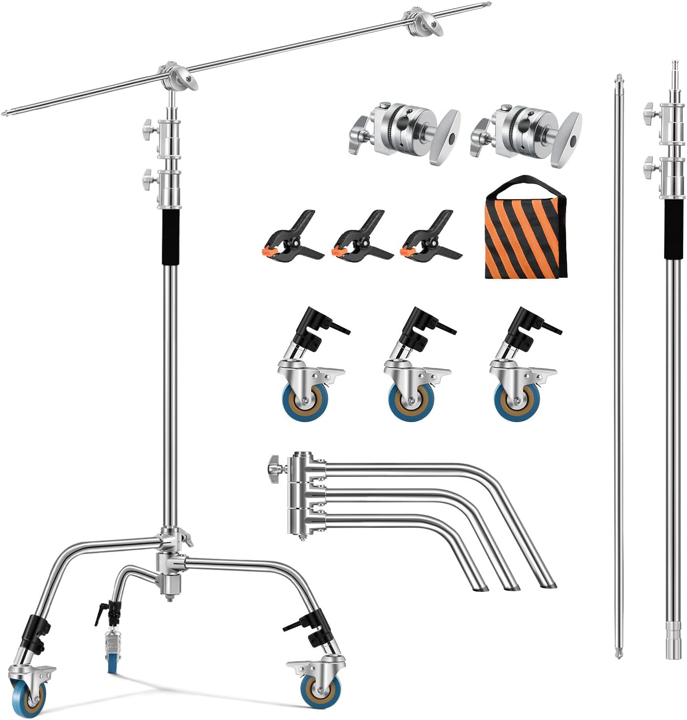Soonpho Adjustable 10ft Heavy Duty Light Stand with Boom Arm