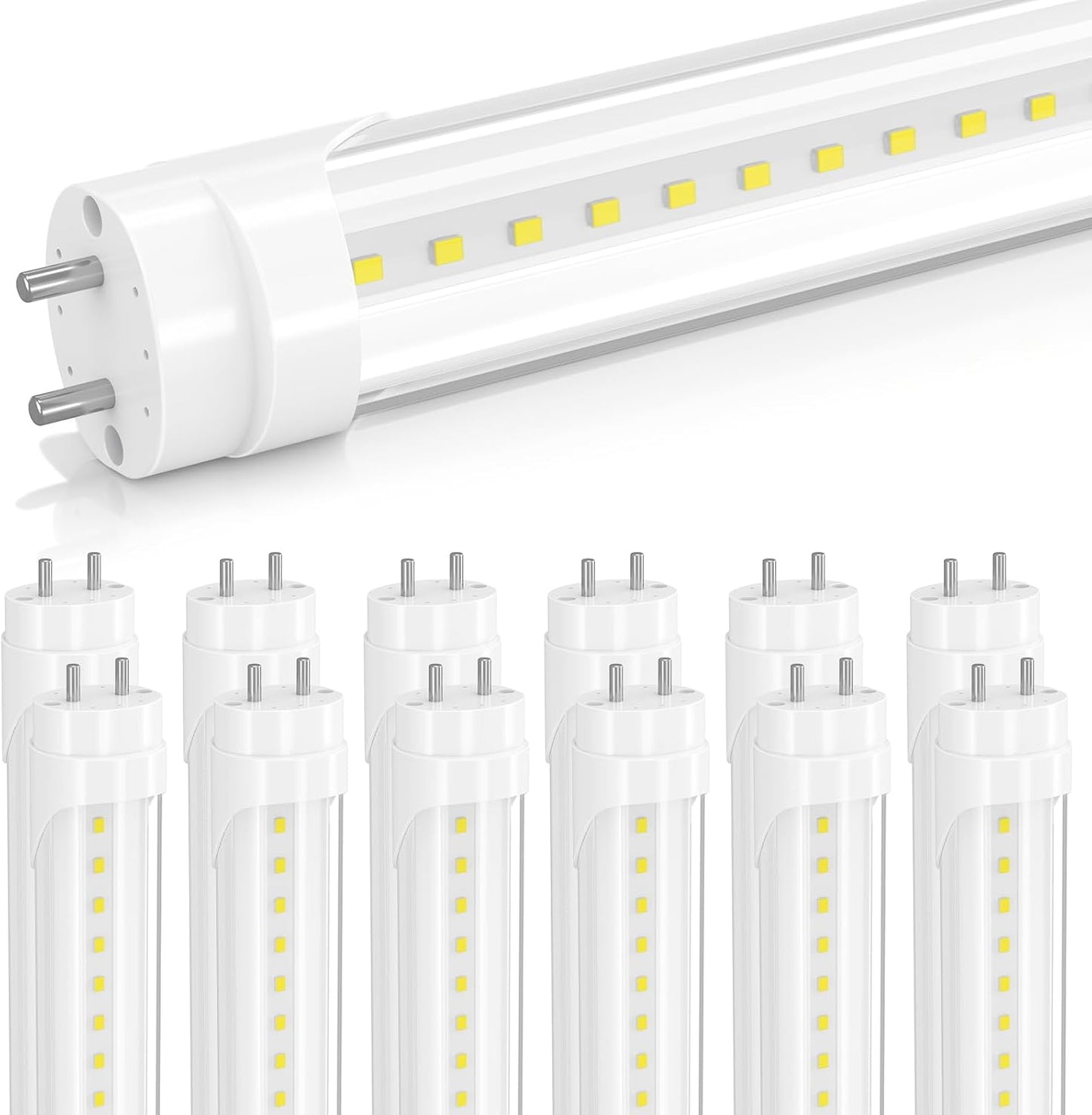 12-Pack T8 LED 2FT Type B Light Bulbs for Bright Lighting