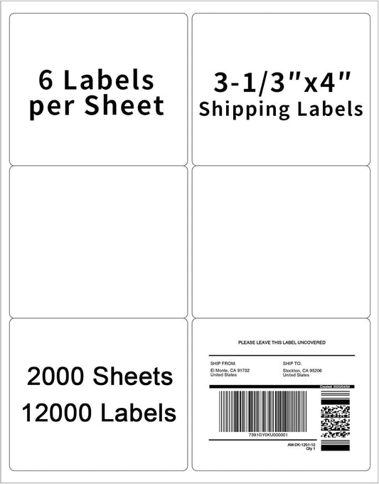 2000 Sheets Matte Shipping Labels - Muotich