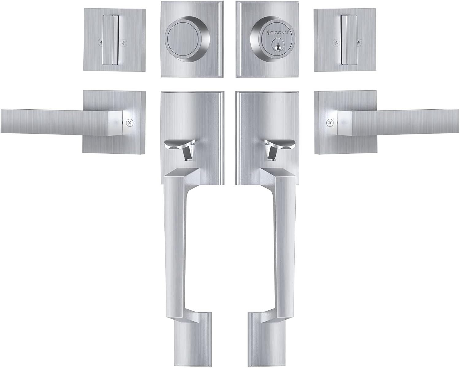 TICONN Double Front Door Handle Set for Stylish Security